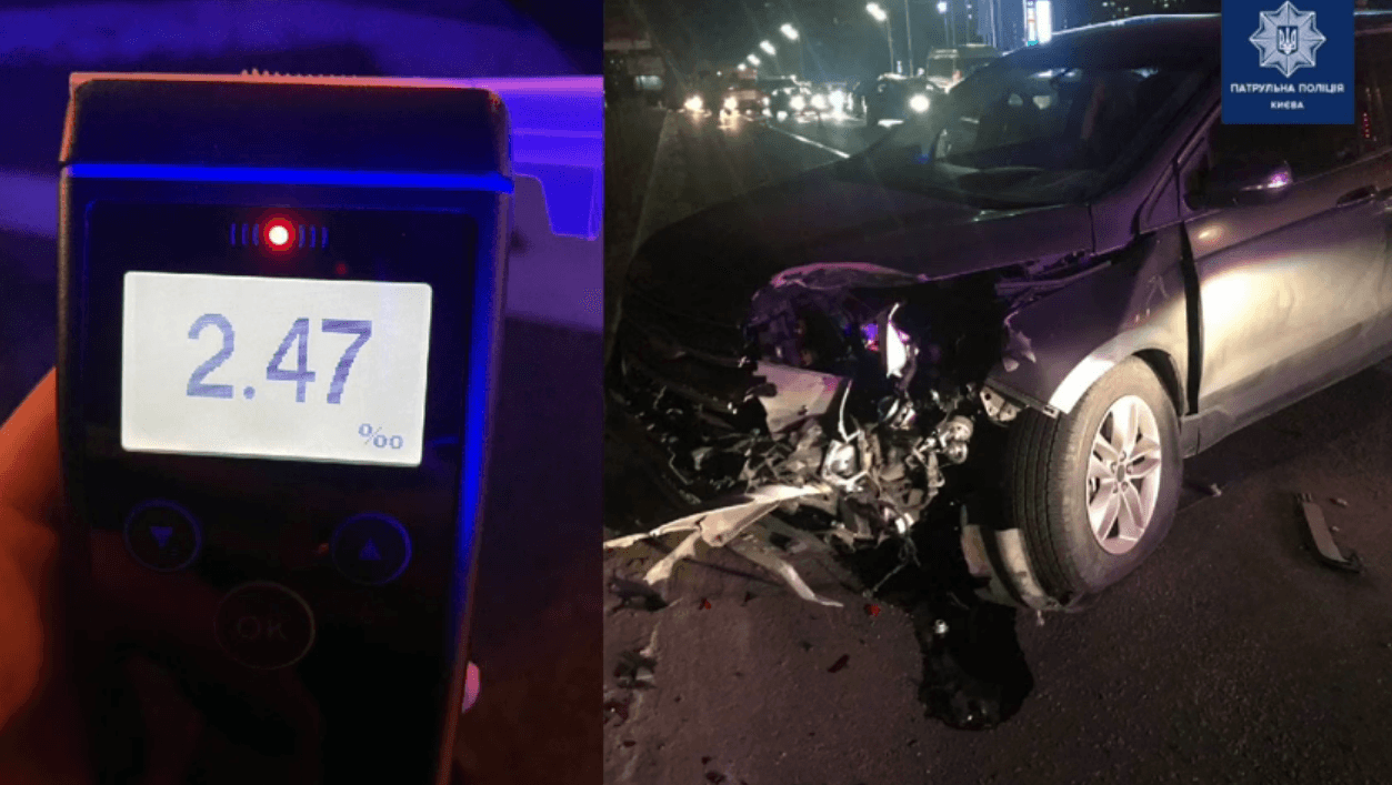 На Дарниці п’яний водій протаранив поліцейське авто: інспекторку шпиталізували (ВІДЕО)