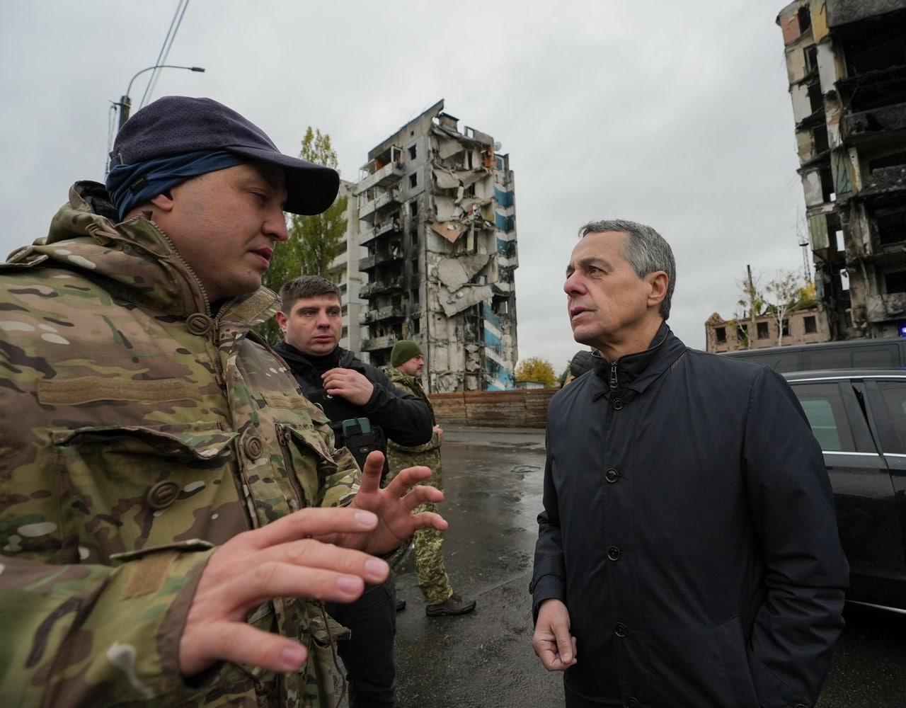 “Це за межами розуміння”, – президент Швейцарії відвідав Бородянку й Іванків