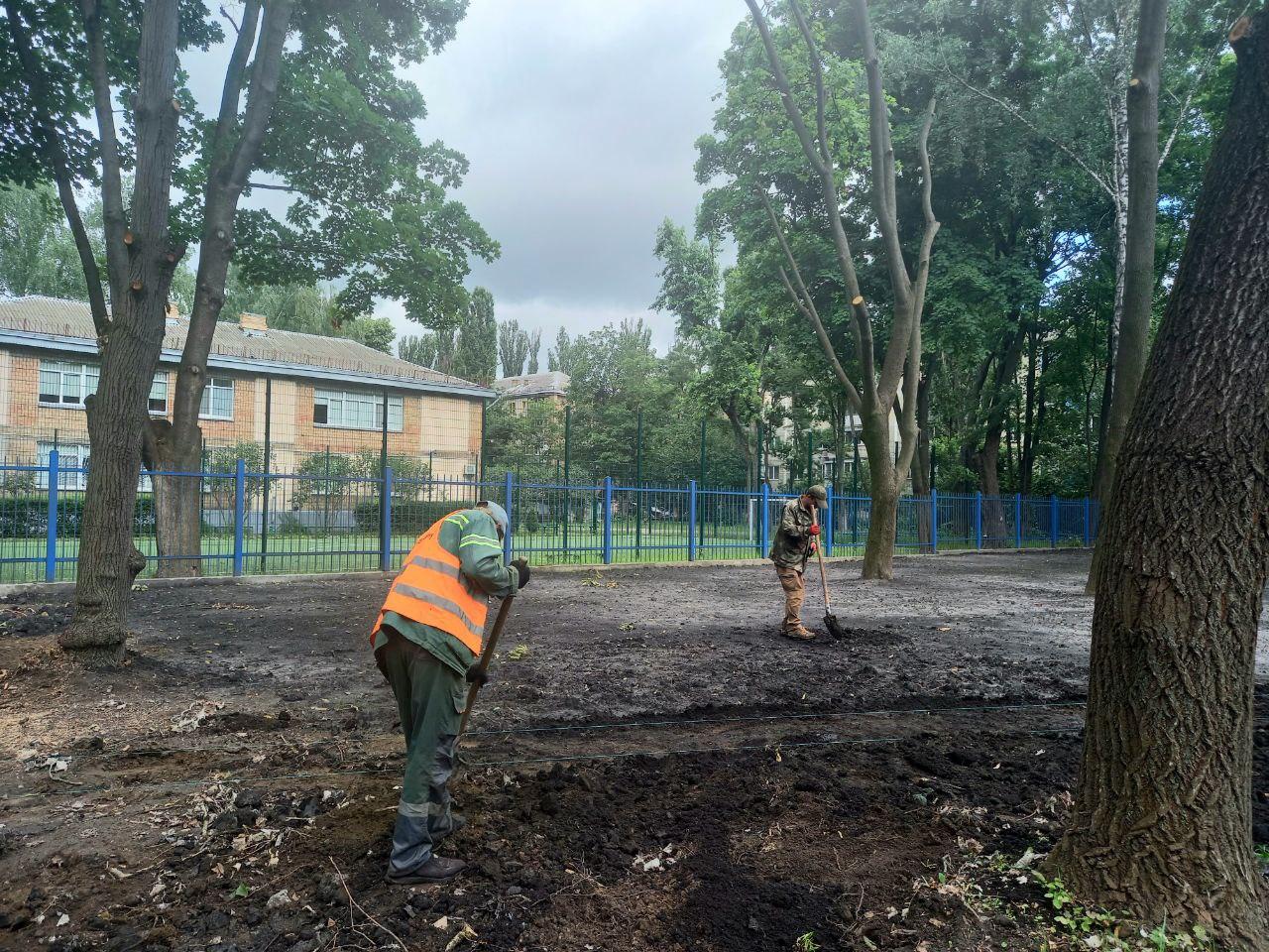 Газон замість незаконних гаражів: біля кінотеатру “Тампере” наводять лад