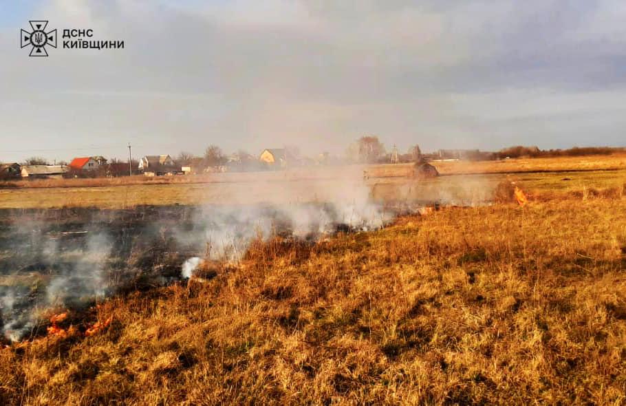 На Київщині бабця спалила поле і сусідське сіно – рятувальники тричі виїжджали на гасіння пожеж