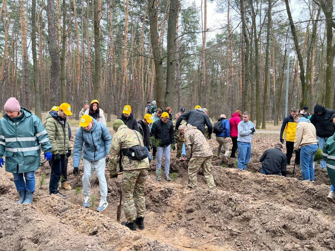 Випускники столичних шкіл разом із військовими висадили у парку 2000 саджанців сосни