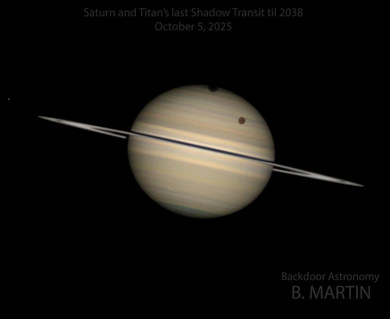 Рідкісне явище сьогодні увечері — транзит Титана по диску Сатурна
